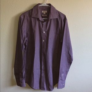 Long-sleeve button-up dress shirt.
